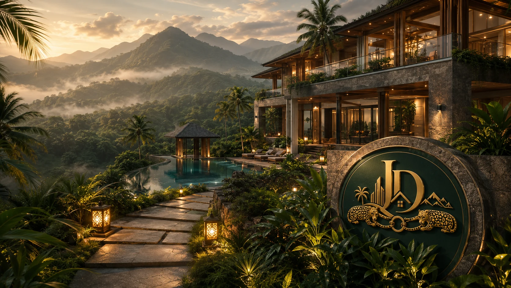 Luxury Joland Dreams villa set within a misty mountain landscape