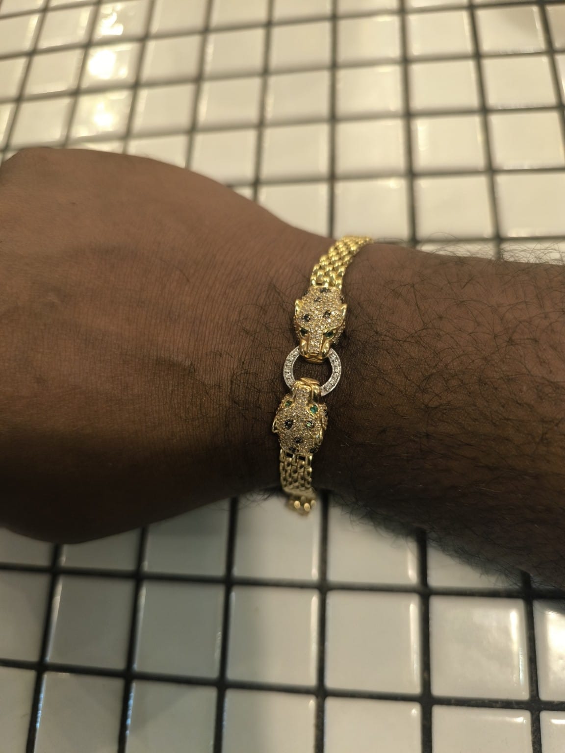 Leopard bracelet on the wrist